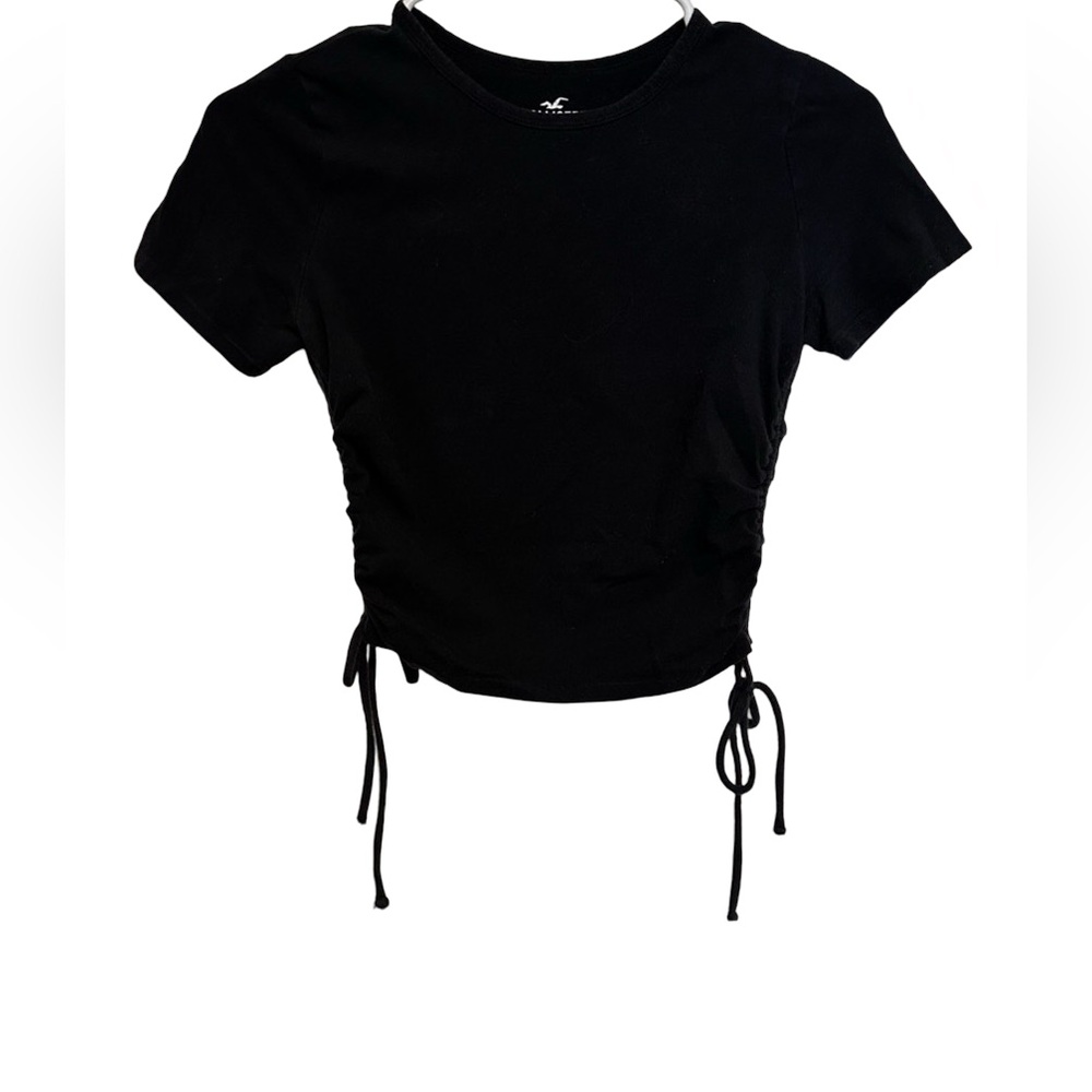Hollister EUC  Black Ruched Baby Tee size S